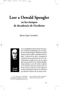 Leer a Oswald Spengler en los tiempos de decadencia de occidente