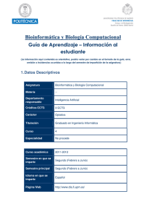 Bioinformática y Biología Computacional