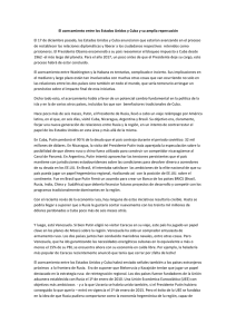 El acercamiento entre los Estados Unidos y Cuba y su amplia