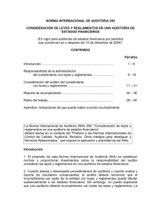 NORMA INTERNACIONAL DE AUDITORíA 250 CONSIDERACIÓN