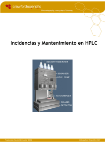 Incidencias y Mantenimiento en HPLC