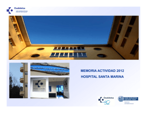 Memoria 2012, Hospital Santa Marina