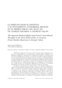 La derecha radical española y el pensamiento antiliberal francés en
