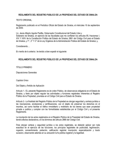 REGLAMENTO DEL REGISTRO PUBLICO DE LA PROPIEDAD DEL