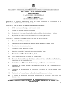 Reglamento Interno del Comité de Control y Evaluación de la