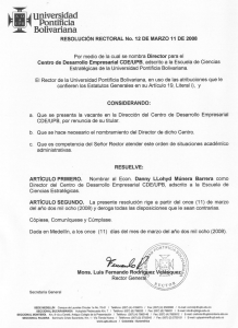Director CDE - Universidad Pontificia Bolivariana