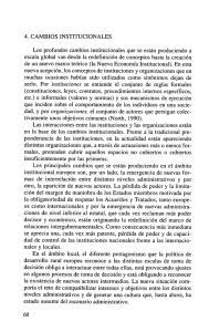 4. CAMBIOS INSTITUCIONALES Los profundos cambios