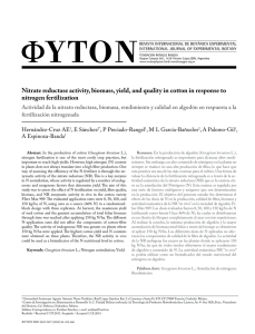 Nitrate reductase activity, biomass, yield, and quality in cotton in