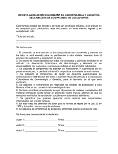 Carta de compromiso - Asociación Colombiana de Gerontología y