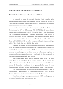 3.2 Riesgos derivados de las faenas de pesca 3.21