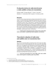 Evaluación teórica de radio interferencia y ruido audible en líneas