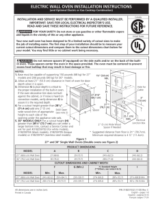 ELECTRIC WALL OVEN INSTALLATION INSTRUCTIONS