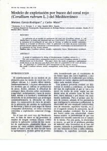 Modelo de explotación por buceo del coral rojo