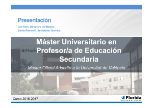 Máster Universitario en Profesor/a de Educación Secundaria Máster