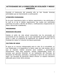 actividades de la dirección de ecología y medio ambiente