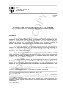 UNA FORMA SIMPLIFICADA DE IMPLANTAR UN PROYECTO DE
