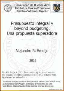 Presupuesto integral y beyond budgeting, una propuesta superadora