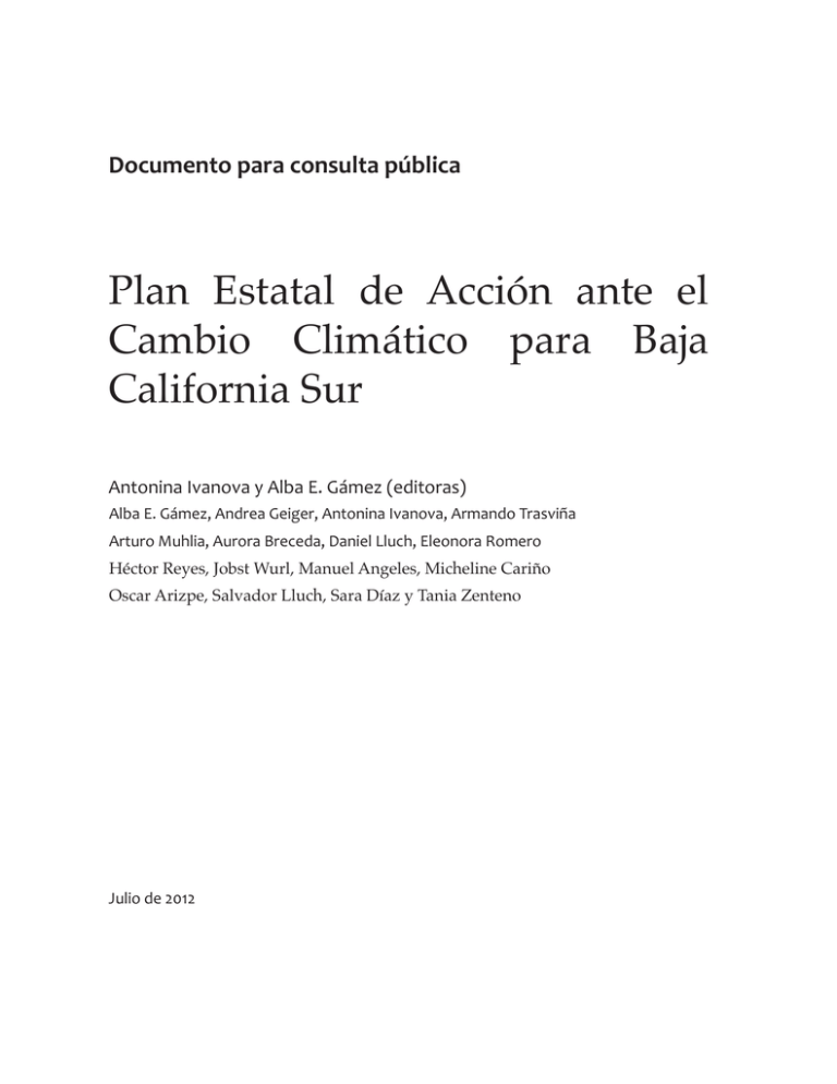 Plan Estatal de Acción ante el Cambio Climático del estado de Baja