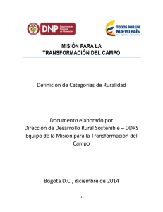 Ruralidad - DNP Departamento Nacional de Planeaci&oacute;n