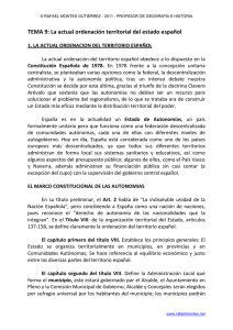 TEMA 9: La actual ordenación territorial del estado español