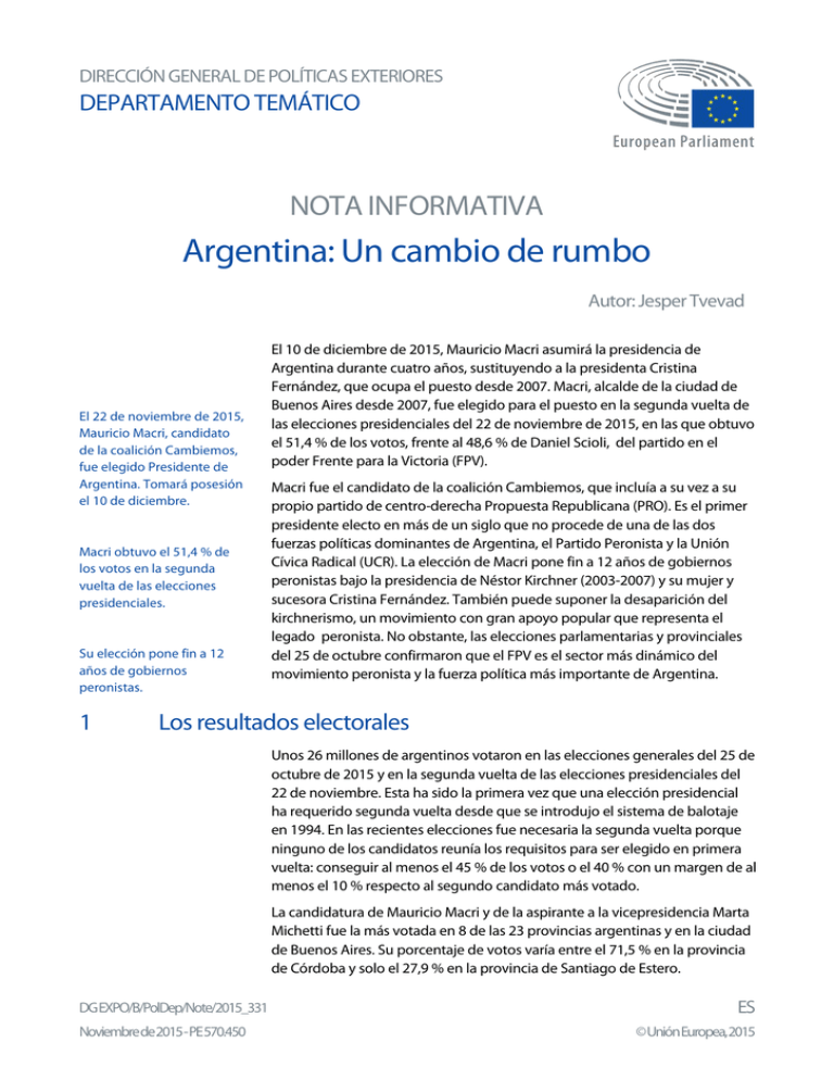 Argentina Un Cambio De Rumbo