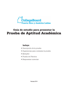 Guía de Estudio para la Prueba de Aptitud Académica PAA