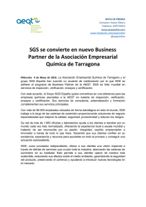 SGS se convierte en nuevo Business Partner de la Asociación