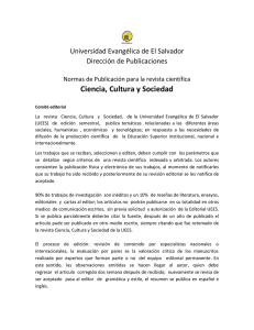 Ciencia, Cultura y Sociedad - Universidad Evangélica de El Salvador