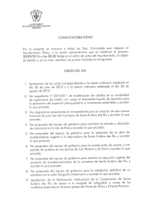 CONVOCATORIA PLENO Por la presente se convoca a todos los