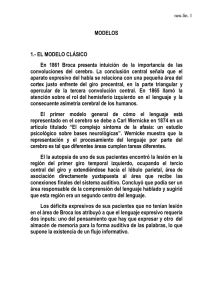 MODELOS 1.- EL MODELO CLÁSICO En 1861 Broca presenta