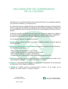 declaración de compromiso de la calidad