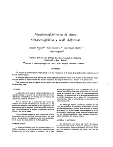 Metahemoglobinemia de altura Metahemoglobina y nadh diaforasas
