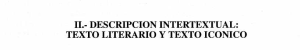 II.- DESCRIPCION INTERTEXTUAL: TEXTO LITERARIO Y TEXTO