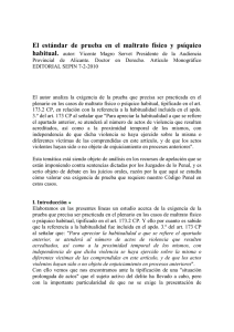 El estándar de prueba en el maltrato físico y psíquico habitual.