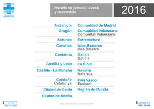 Horario de jornada laboral y descansos Andalucía Aragón Asturias