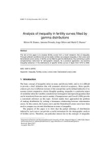 Analysis of inequality in fertility curves fitted by gamma distributions