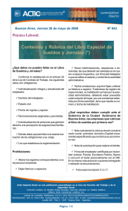 Contenido y Rúbrica del Libro Especial de Sueldos y Jornales (*)