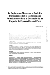 La Exploración Minera en el Perú: Un Breve Alcance Sobre las