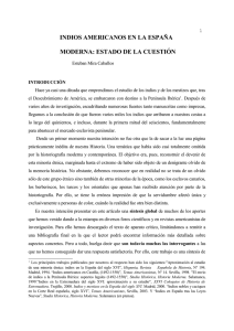 INDIOS AMERICANOS EN LA ESPAÑA MODERNA: ESTADO DE