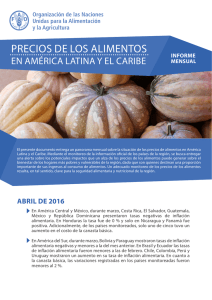 Informe Mensual de Precios de los Alimentos en América Latina y el