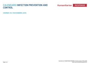 Calendario Infection Prevention and Control | HumanitarianResponse