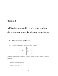 Tema 4 Métodos espec´ıficos de generación de diversas