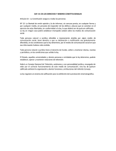 CAP. III: DE LOS DERECHOS Y DEBERES CONSTITUCIONALES