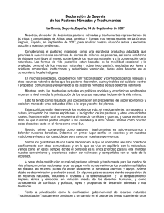 Declaración de Segovia de los Pastores Nómadas y