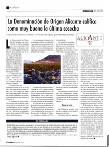 La Denominación de Origen Alicante califica como muy buena la