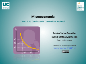 Tema 2. La Conducta del Consumidor Racional Microeconomía