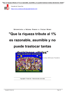 Que la riqueza tribute al 1% es razonable, asumible y