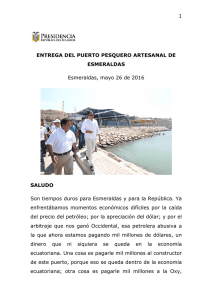 puerto pesquero - Presidencia de la República del Ecuador