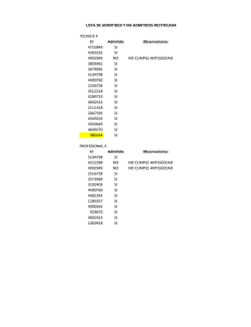 TECNICO II CI Admitido Observaciones 4753849 SI 4365535 SI