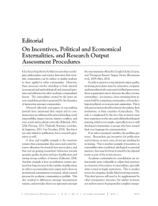 Editorial On Incentives, Political and Economical Externalities, and